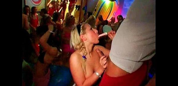  Horny sweethearts fucking with dudes at a party